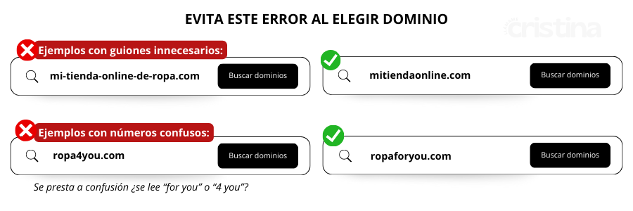 Evita nombres de dominio con guiones innecesarios o n&uacute;meros confusos